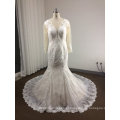 Mermaid Round Neck Ivory Wedding Dress